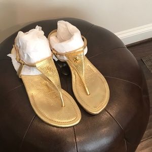 Tory Burch Metallic Britton Thong Sandals